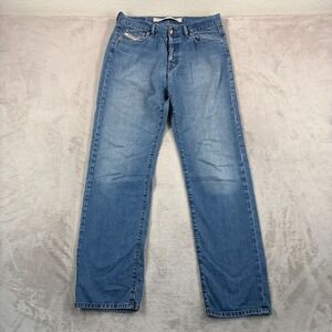 Diesel KULTER Straight Leg Jeans Men 32x33 (Tag 34) Blue Button Fly Italy Made